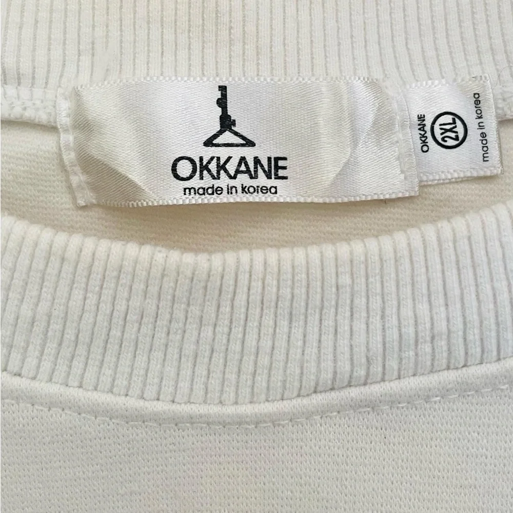 OKKANE KOREAN PLAIN WHITE OVERSIZED SWEATSHIRT FOR WOMEN’S - Picture 5 of 5